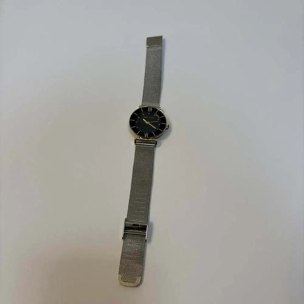 Anne Klein AK-3781 Black Dial Diamond Mesh Watch